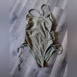 Green one piece bathing suit